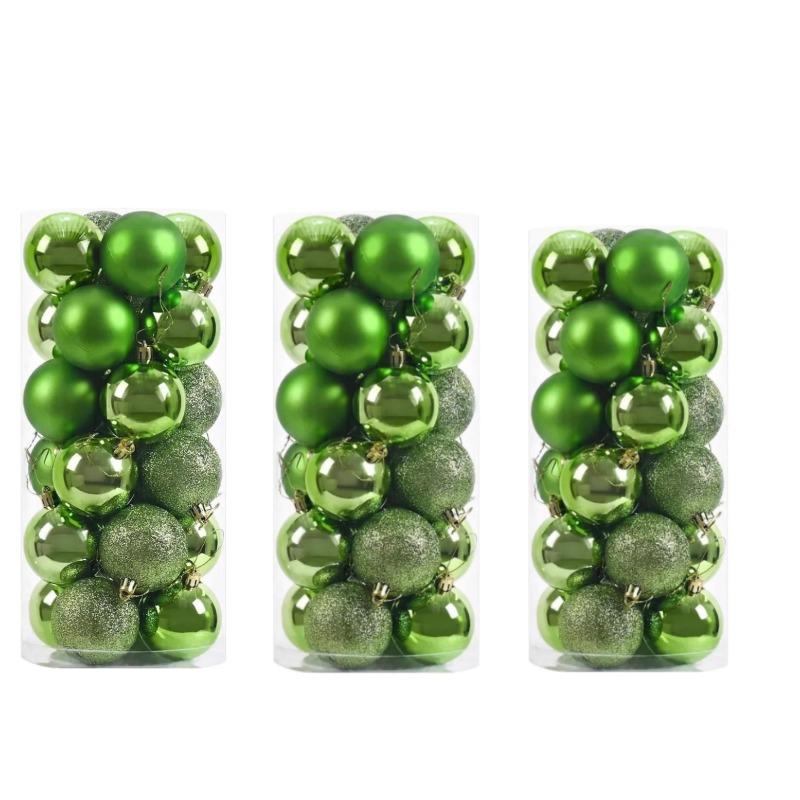 4Cm Christmas Balls Ornaments 24Pc Green Colorful Shatterproof Christmas Tree Diy Decoration Hanging Ball For Xmas Party Wedding