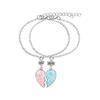 Trendy Geometric Alloy Necklace Set For Best Friends Shiny Heart Pendant