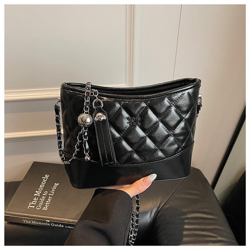 New Large-capacity Bag Female Sen Moe Trendy Diamond Chain One Shoulder Crossbody Women's Bag Simple Underarm Bag