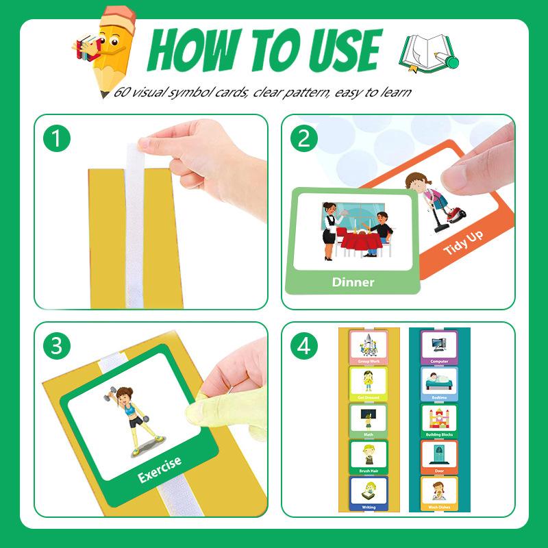 Kids Early Education Visual Daily Schedule Planning Cards For Children Good Habit Cultivation