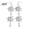 Retro Bohemian Earrings Bracelet Double Sun Spiral Pendant Ethnic Style Micro-Paved Cubic Zirconia Inlaid Shape Drop Jewelry Gift