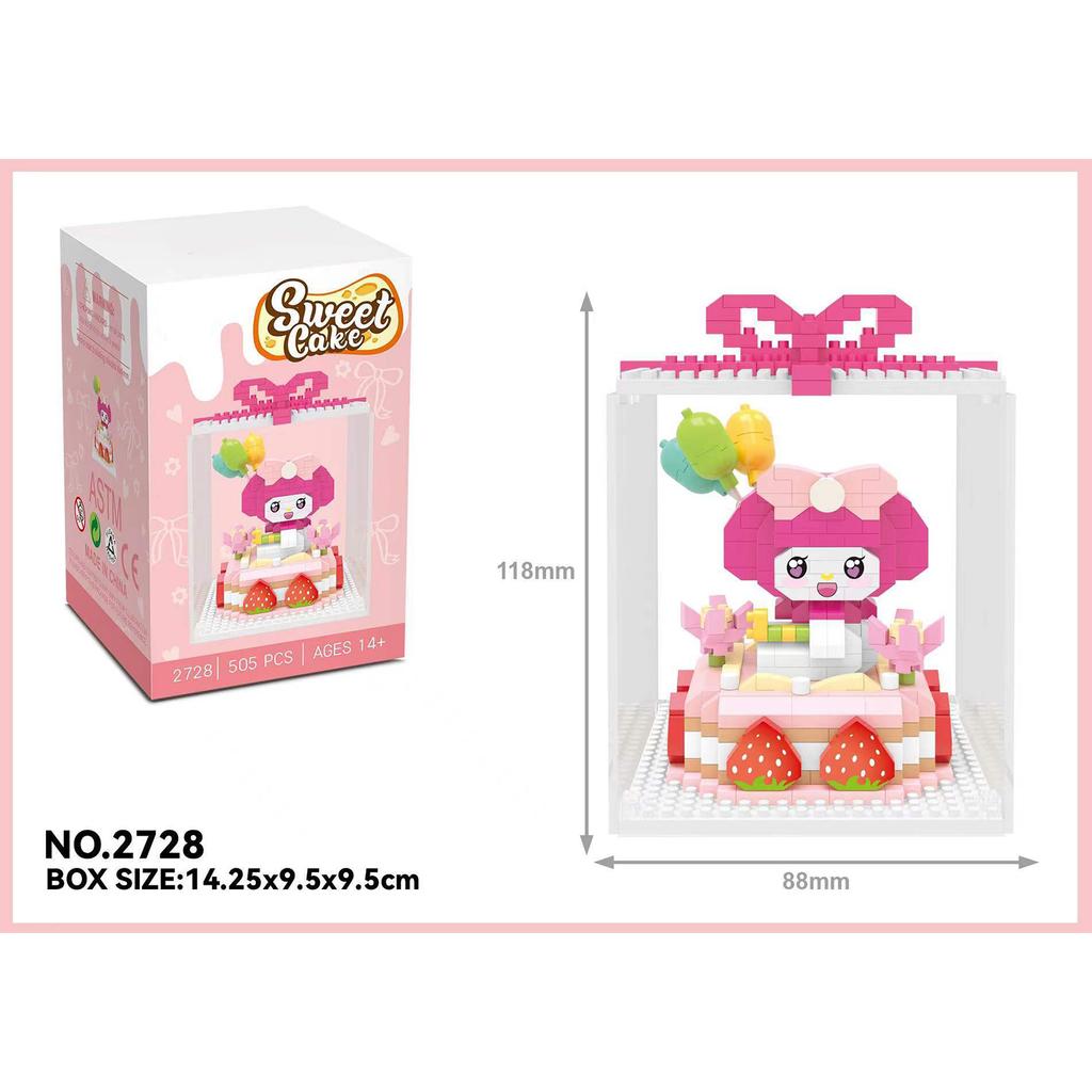 Cake Building Blocks Small Particle Puzzle Assembled Cartoon Building Blocks Toy for Kids Children