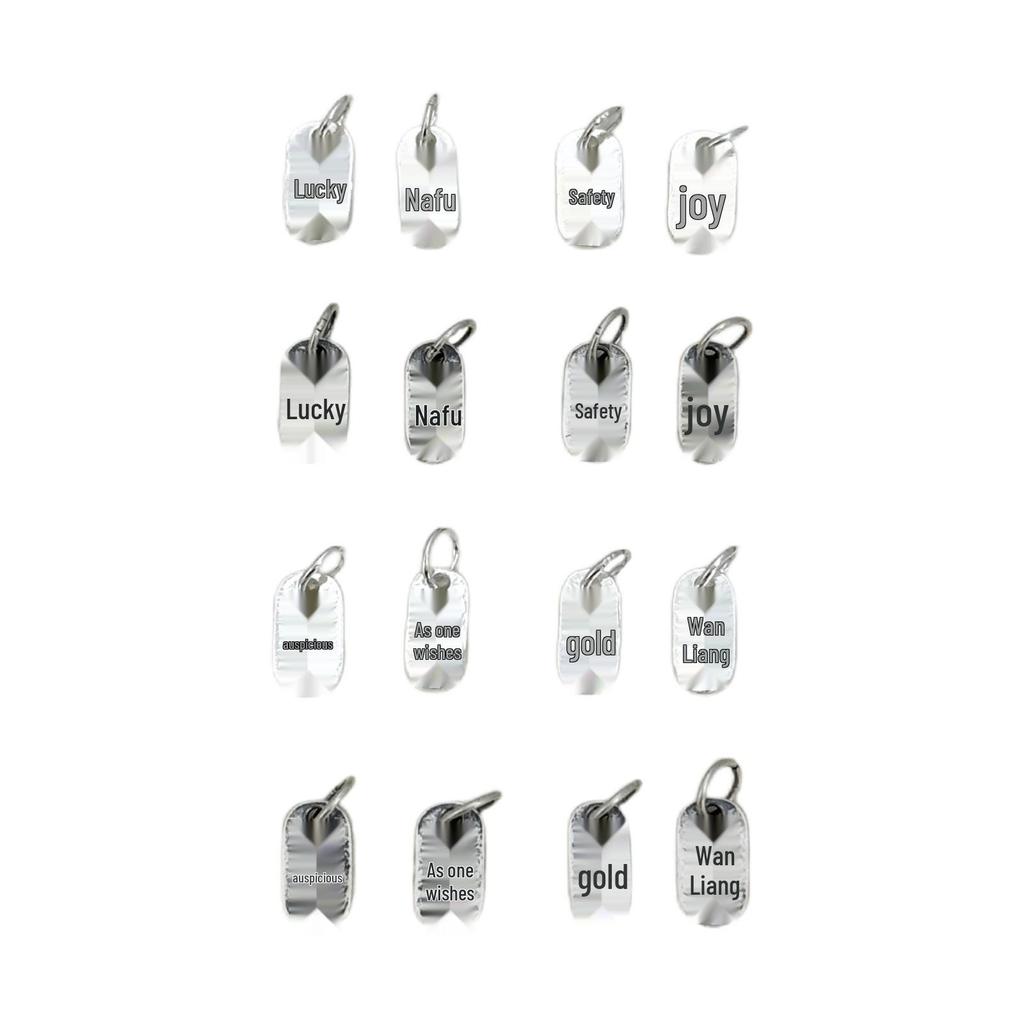 S999 Sterling Silver Wealth & Peace Chinese Pendant Charm for DIY Crystal Bracelet, Necklace, & Rope Weaving