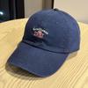 New style pure cotton washed soft-top baseball cap for women, spring and summer street fashion letter print, face-slimming curved brim cap for men