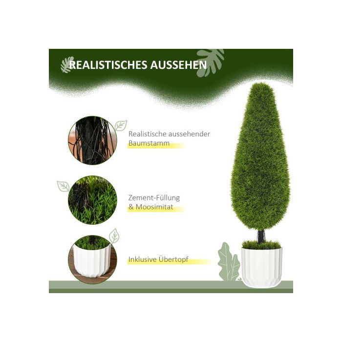 Plante Artificielle - MUVOE - Cyprès - Lot De 2 - 90 Cm - Cache-pot Élégant - Entretien Facile