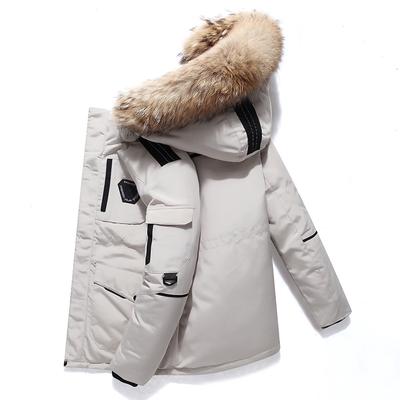 Giacche da uomo in piumino dello stesso stile per uomo e donna Parker coreano Tasche da lavoro Stratificate e Ispessite Cappotti invernali Colletti in pelliccia soffice