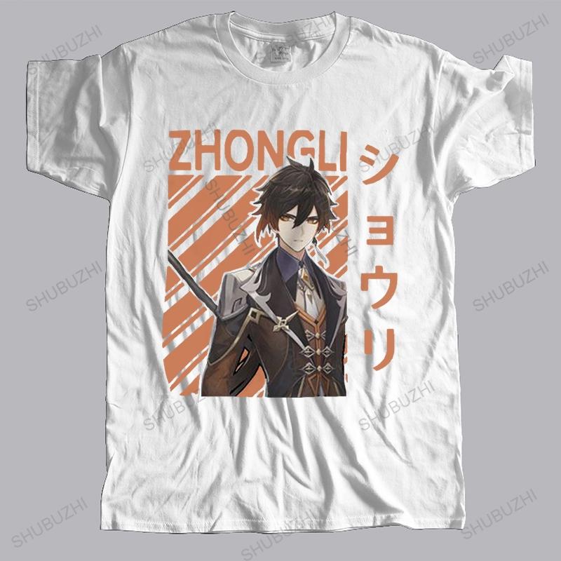 

Zhongli Genshin Impact T Shirt for Unisex Soft Cotton Tees Tops Anime Game Tshirts Short Sleeved Urban Harajuku Tshirt Gift S