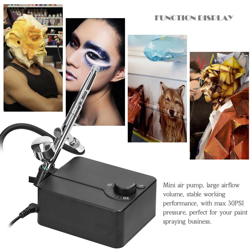 Multi-purpose Professional T182C 0.3mm Airbrush Max 30PSI Air Pump Set for Model Making DIY Art