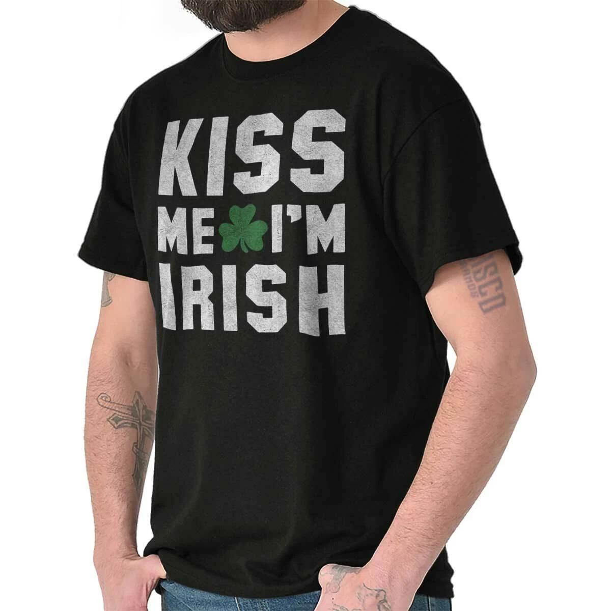 Kiss Me Im Irish St Patricks Day Drinking Womens or Mens Crewneck T Shirt Tee XXXXL