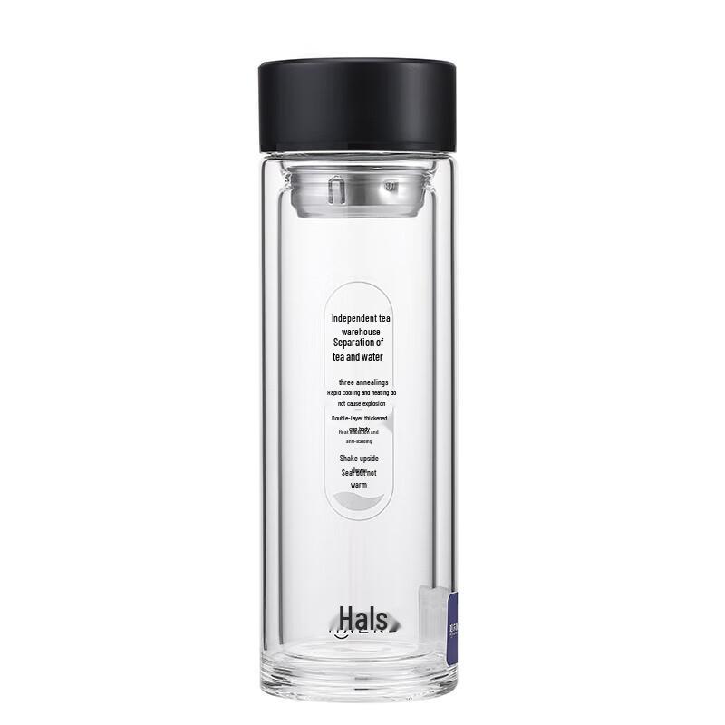 HAERS Double-Layer Business Glass Tea Cup