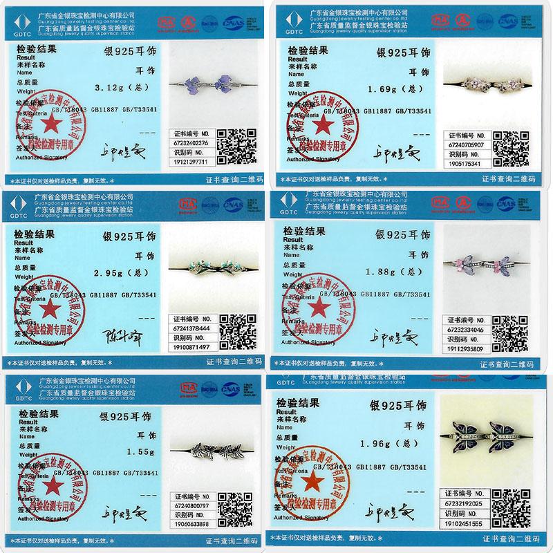 New 925 Silver Hoops Earrings Colorful Flower Butterfly Bee Drop Earring For Women Birthday Party Fashion Jewelry Gifts