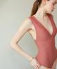 Habeumong Deep V-Neck Easy Swimsuit Sand Rose