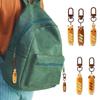 Unique Dog And Bear Shaped Keychains French Bread Foodie Charm Keyring Resin Alloy Bag Pendant for Women Girls