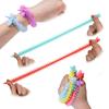 3Pcs Stretchy Fidget String Toy Dog Dinosaur Horse Caterpillar Stress Relief Toy Anti-Anxiety Easter Children's Day Classroom Exchange Birthday Party