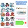 15Pcs DiY Diamond Art Hanging Key Rings Double-Sided Key Ring Art Pendant Decor for Beginners Birthday Crafting Home Party Decor