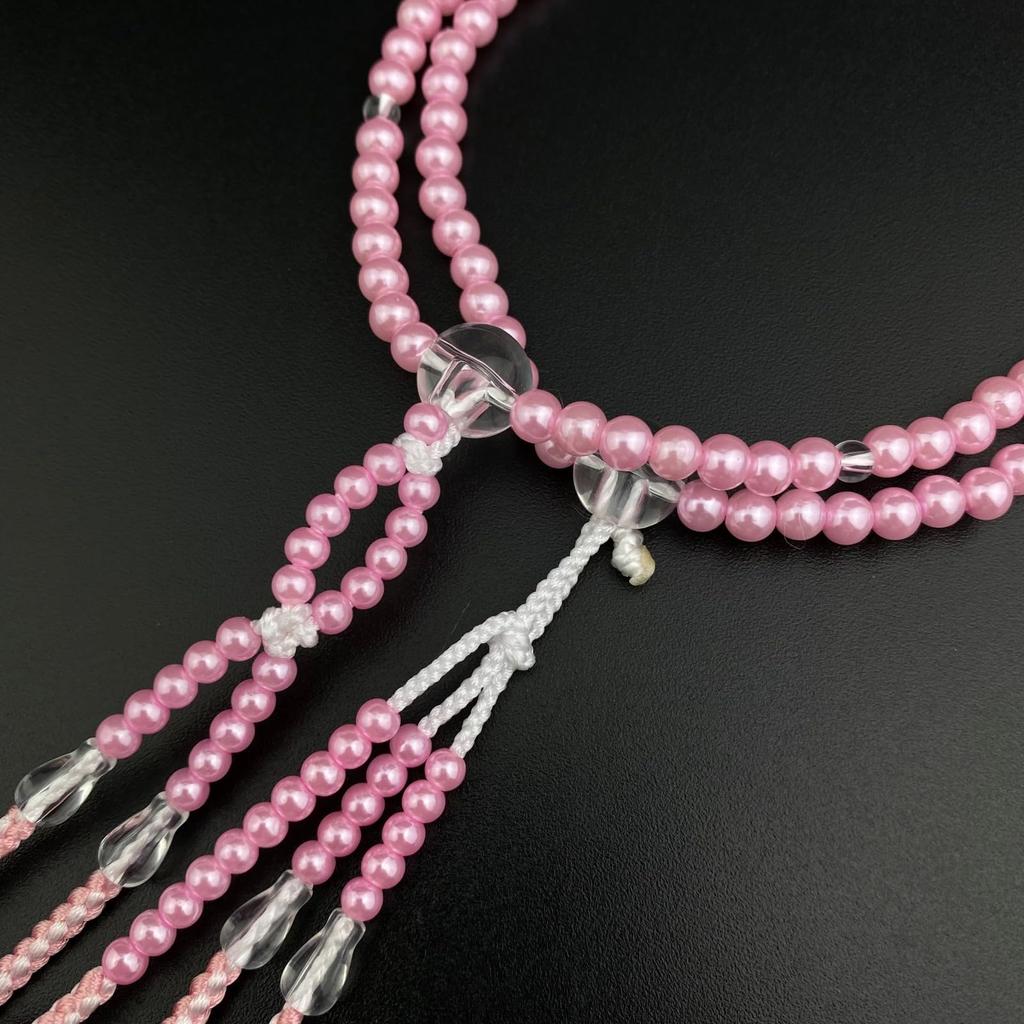[WONDERFUL LOTUS] Soka Gakkai Prayer Beads for Women and Children, Pearl Prayer Beads, Colorful Prayer Beads, Small, 8 inches, New Crystal Finish,