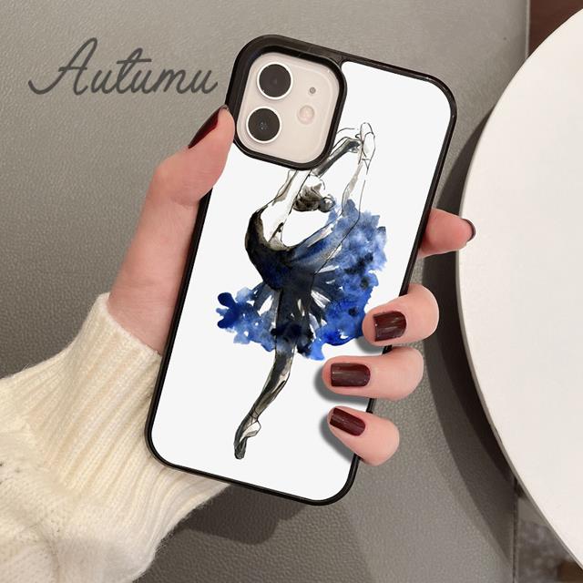 Taneční boty Ballet Ballerina Pouzdro na telefon pro iPhone 11 12 13 14 Pro Max mini X XR XS SE 2020 6S 7 8 Plus Galaxy S21 S22 shell