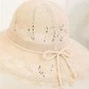 Wide Brim Beach Cap Bowknot Straw Hat Breathable Sun Hat  Women
