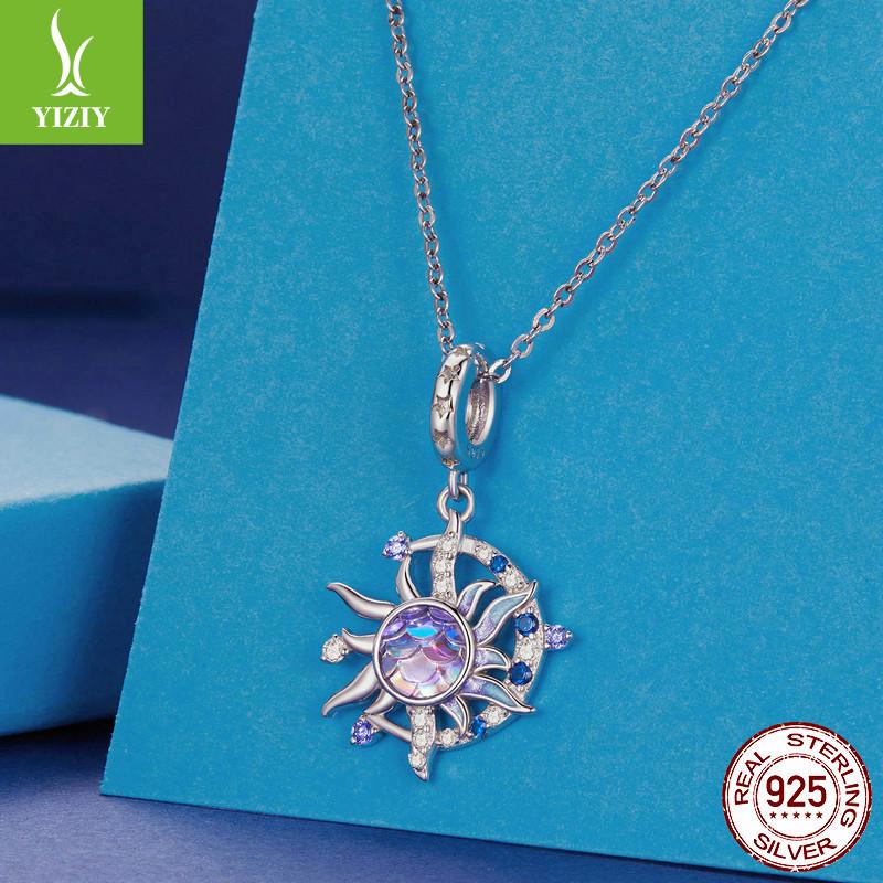 Vintage Magic Sun Moon Diy Pendant Accessories, Jewelry S925 Sterling Silver Bracelet Beaded