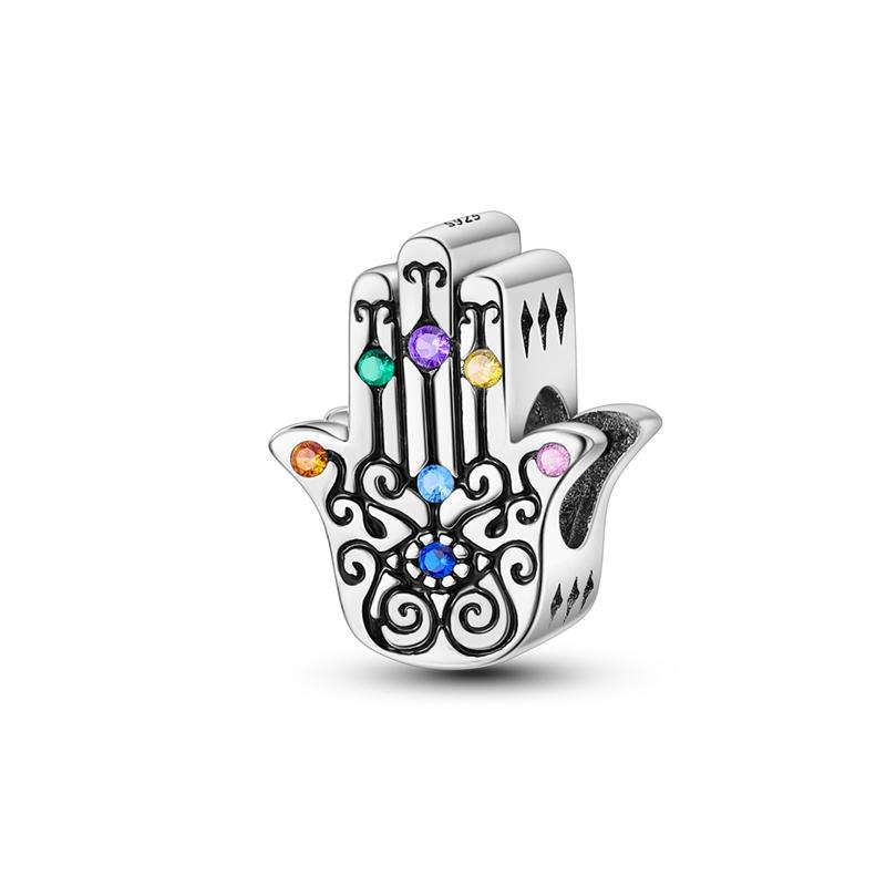 Charms Plata De Ley 925 Evil Blue Eyes Silver Sun Star Elk Dinosaur Flower Charm Women Anniversary DIY Jewelry