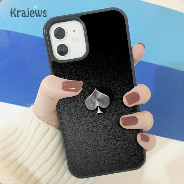 

Krajews Ace of Spades Poker новый мягкий чехол для телефона iPhone 14 5 SE 6s 7 8 plus XR XS 11 12 13 pro max Samsung S21 S22ultra iPhone 13