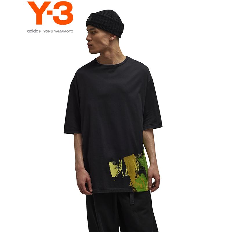 Y-3 GFY 23SS Loose Fit Graffiti Print T-Shirt Unisex Tops IP5579