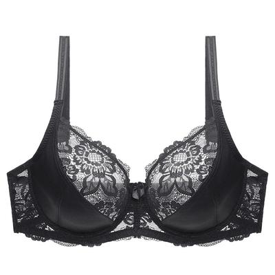 Sujetador de Encaje de Lujo Tallas Grandes Push-Up Fino Transpirable Sujetador de Encaje Transparente Brassier Lencería Sexy para Mujer Sujetador con Aros Floral Bralette Sujetadores