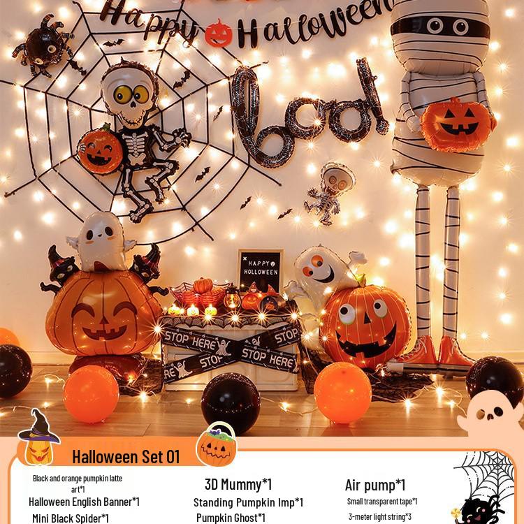 Halloween Balloon Decorations - Pumpkins, Ghosts, Bats, Skulls for Party Ambience