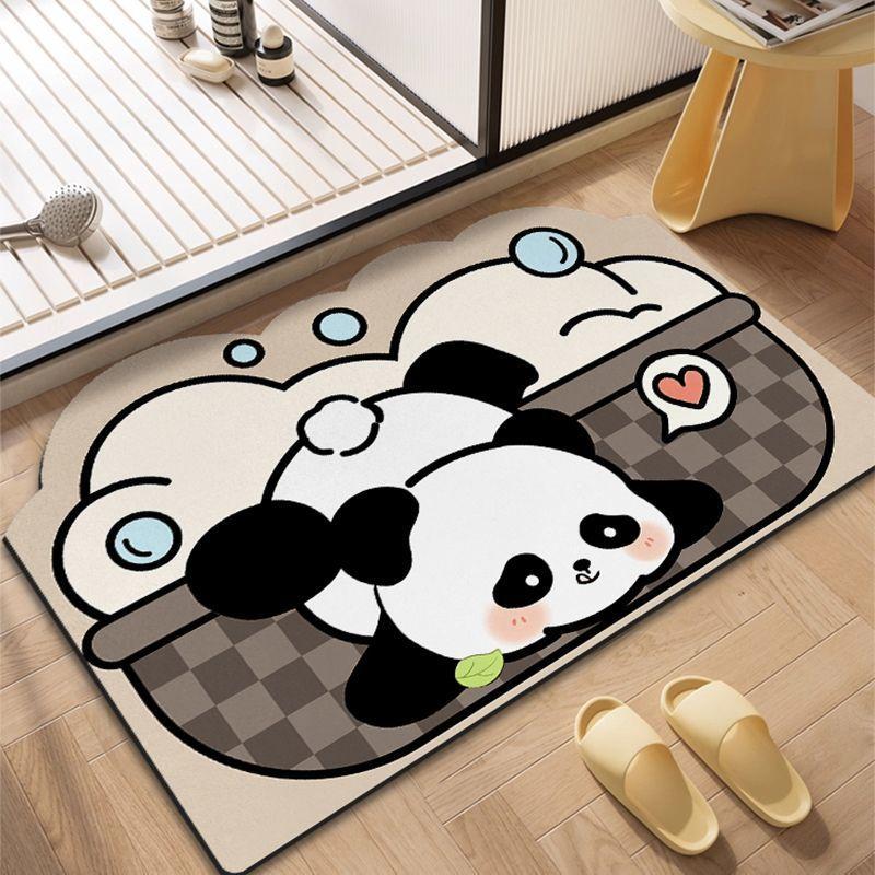 Cute Cartoon Animal Diatom Mud Floor Mat, Shower Room, Dirt-Resistant And Wear-Resistant Floor Mat, Bathroom Non-Slip And Easy To Take Care Of Floor