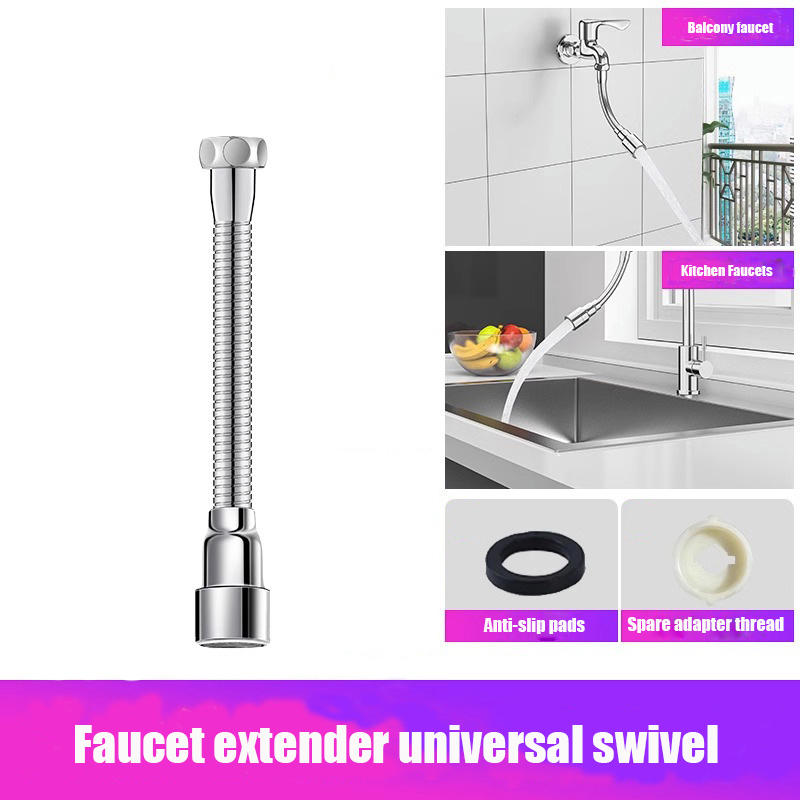 Universal Faucet Extender 360 Degree Rotating Anti-Splash Head Nozzle Aerator Bendable Sink Extension Hose Kitchen Accessories