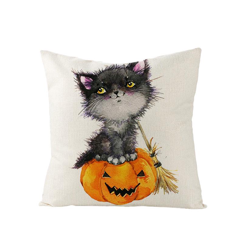 Neue Halloween Polyester Kissenbezug Zuhause Zuhause Schlafzimmer Sofa Kissen Lendenkissenbezug