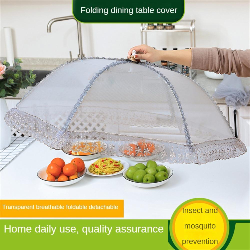 Kryt na zeleninu Odolný proti mouchám Multifunkční Síťovaný Skládací Domácí nářadí Zeleninový poklop Domácí Prodyšný Jednoduchý k použití Krajka