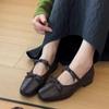 Fashion Mary Shop Spring/Autumn New Retro Women Single Shoes Ballet Bow Square Toe Medium High Heels Casual Shallow Pump Tacones Mujer