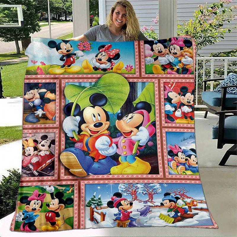 Mickey & Minnie Decke Weiche, Warme Flanelldecke für Sofa, Bett, Reisen, Camping | Ganzjahres-Gemütliche Nickerchen-Decke
