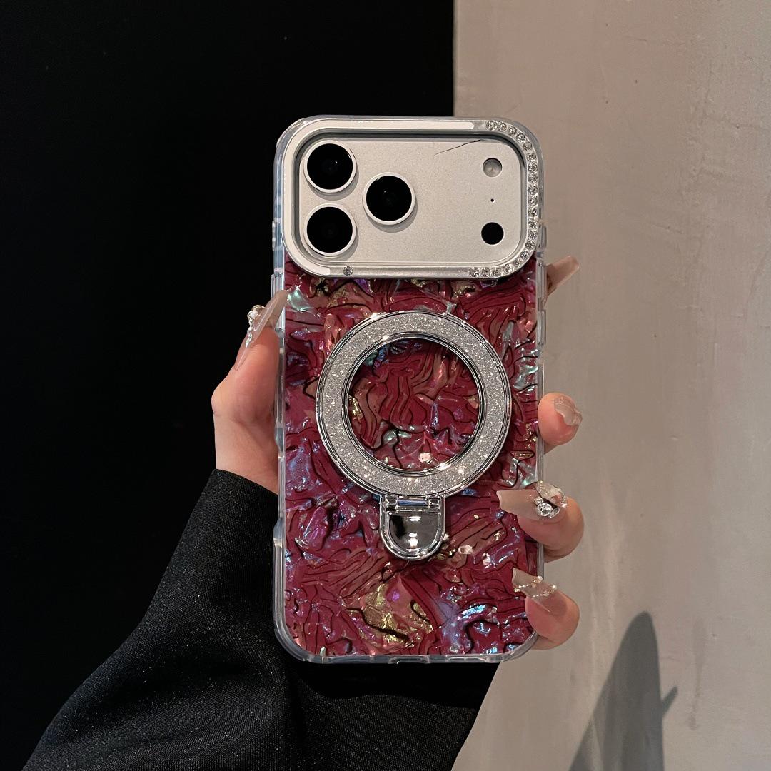 

Ink Rhythm Magnetic Stand Phone Case for Apple 17PROMAX/16/17 - Drop-Proof Protective Shell 13 iPhone 16 Pro