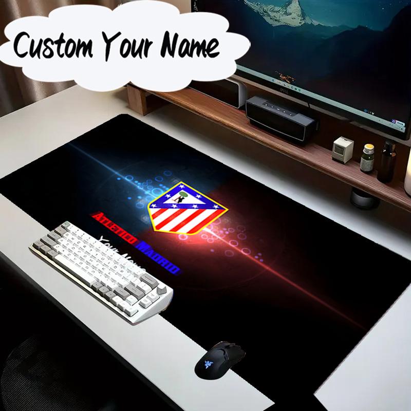 Custom Name Mouse Pad Atletico Madrid Crest Mouse Pad Desk Mat, Non-Slip Rubber Backer Pad For Computer Notebook Gaming Mouse Pad Birthday Gift