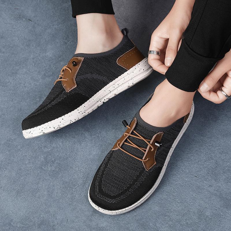 Fashion Super Lightweight Leather Casual Shoes Men Comfortable Loafers Non-Slip Sneakers Fashion Oxfords Boat Shoes Big Size Men's Shoes