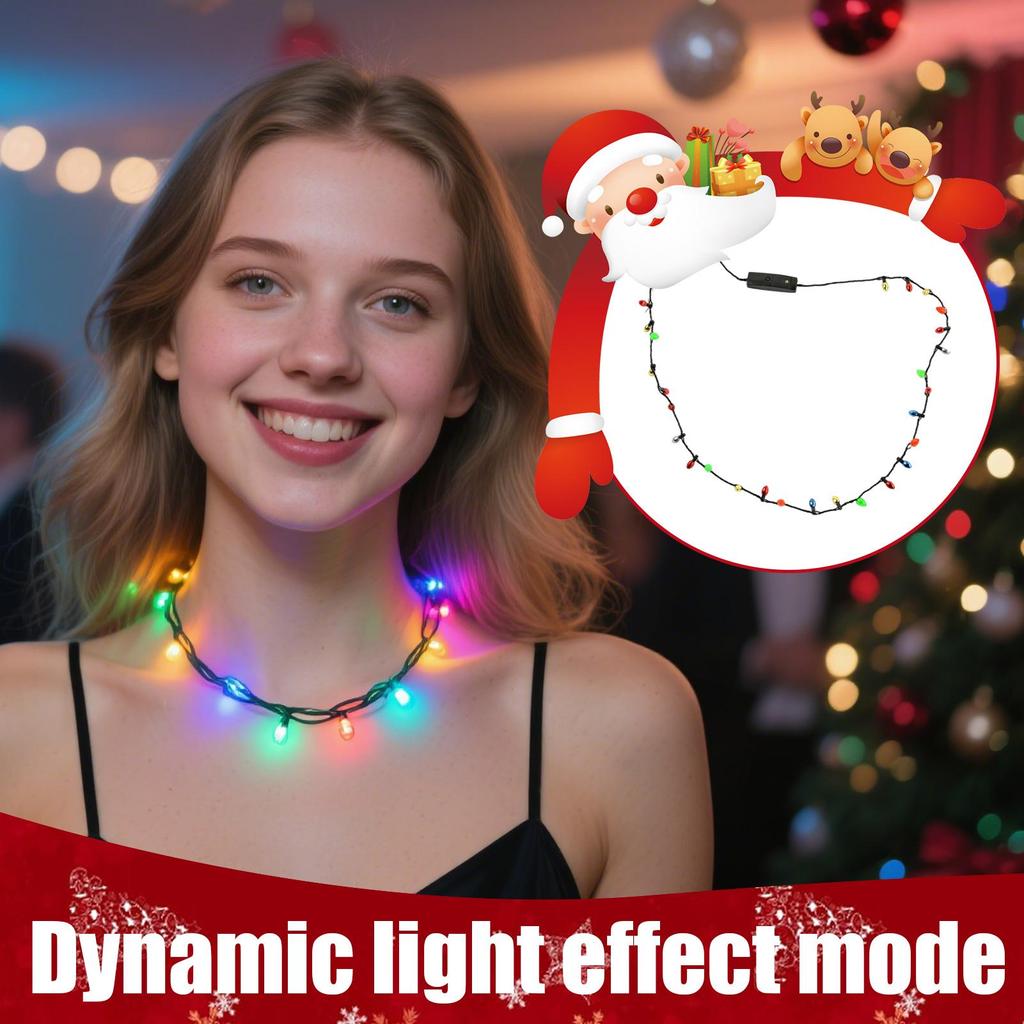 Christmas Necklace LED Bulbs Necklaces Holiday Accessories For Kids Men Women Festival Celebration Stage Show Theater