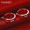 925 Sterling Silver Delicate Round Stud Earrings for Women, Wedding Fashion Jewelry, Party Accessories