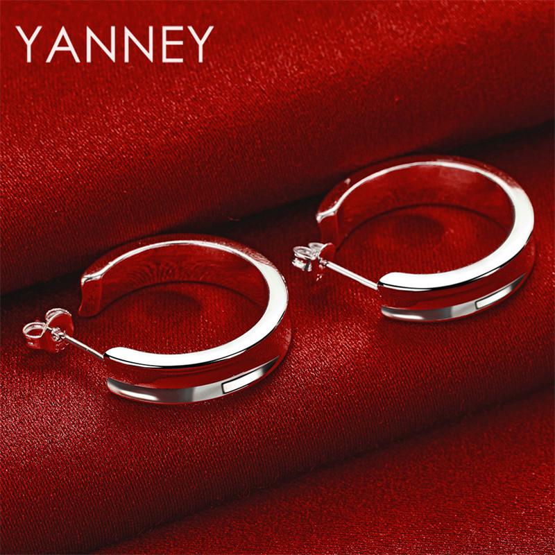 925 Sterling Silver Delicate Round Stud Earrings for Women, Wedding Fashion Jewelry, Party Accessories
