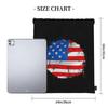 USA America American Flag Backpacks Portable Drawstring Bags Sports Bag Book Bags for Travel Students