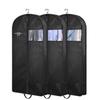 3D Transparent Non-Woven Garment Dust Cover Bag - Black Portable Suit Protector