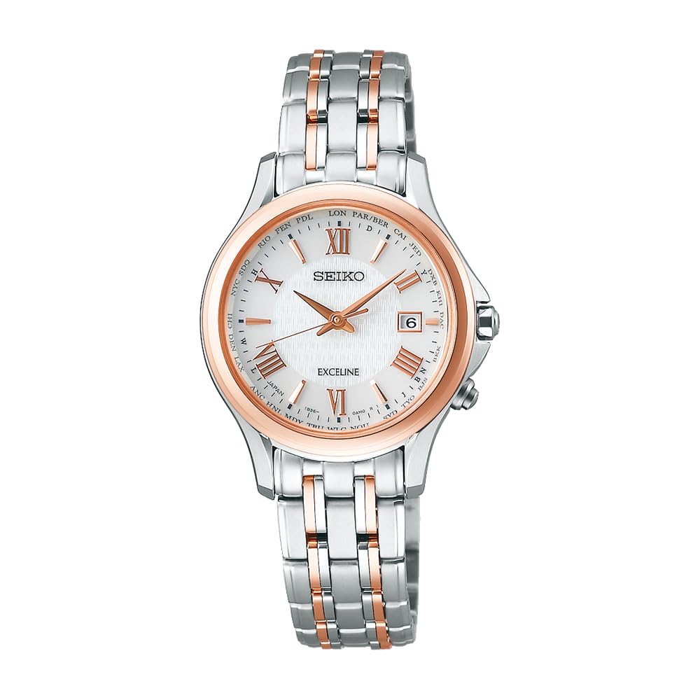 

Наручний годинник Excelline Solar Radio Titanium Model Platinum Diamond Shield White Dial Curved Sapphire Glass SWCW162 Silver [Seiko Watch] Women