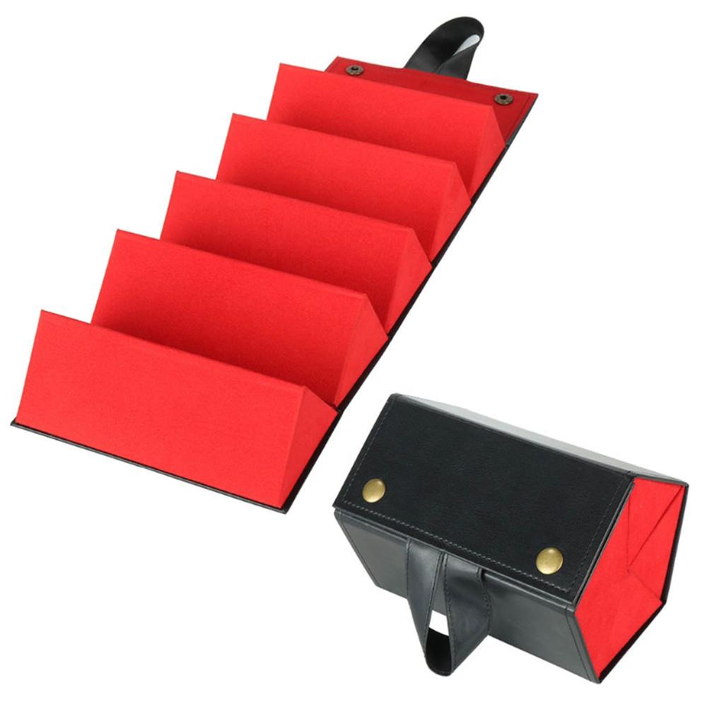 Sunglass Travel Holder Foldable PU Eyeglass Organizer with 5Slots for Jewelry Storage Multiple Hanging Eyewear Display