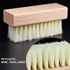 Cleaning Brush with Firm Grip Dry Wet Cleaning Soft Natural Bristles Multifunctional Square Beech Wood Design Cleaning Scrubber