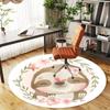 1pc Sloth Flowers Round Chair Mat Area Rug - Non-Slip, Floor Mat for Office, Bedroom, and Indoor Decor C1125618
