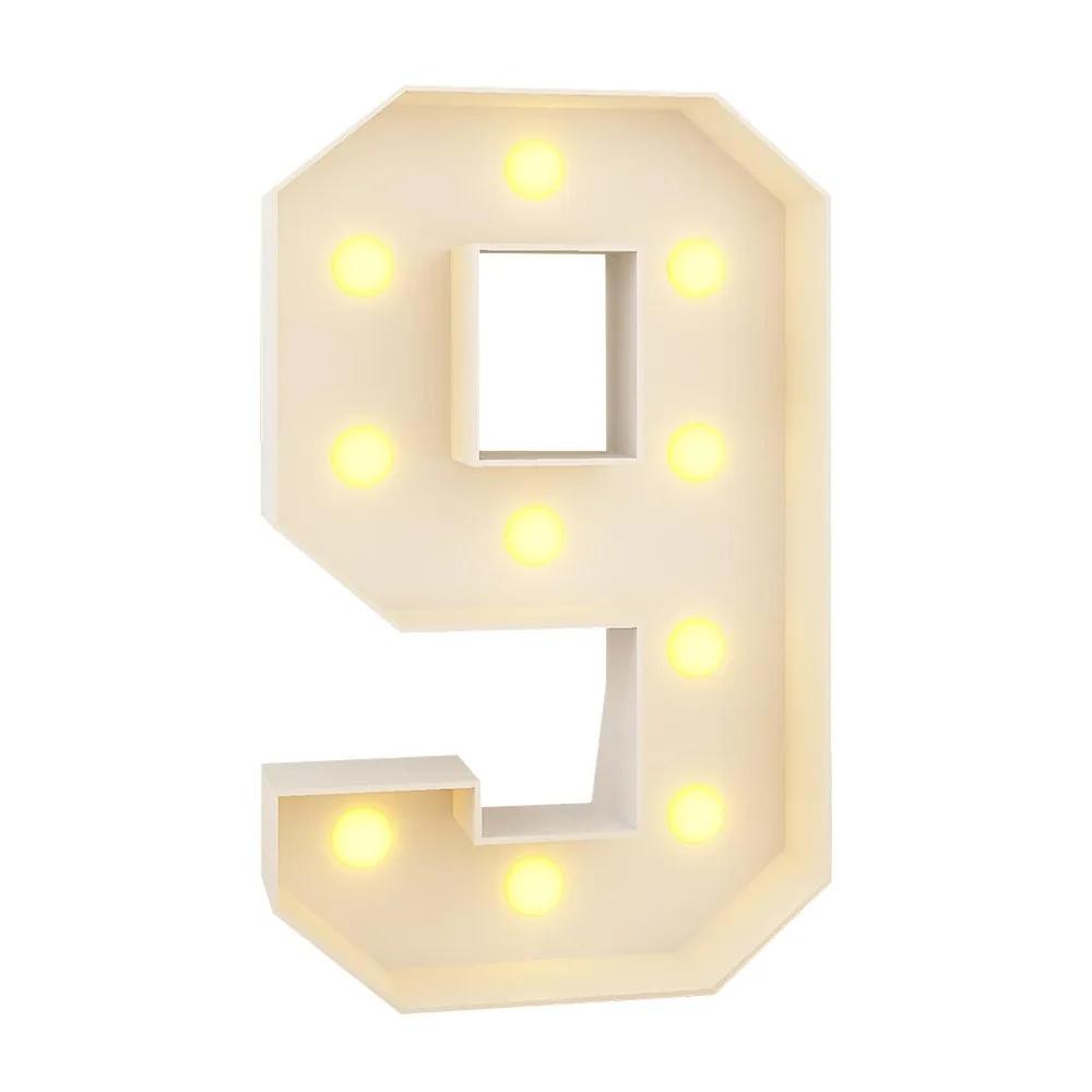 Светодиодные воздушные шары с цифрами от 0 до 9 Светящиеся воздушные шары 91 см Коробка для наполнения шаров Светодиодные гигантские цифры Светящиеся цифры для вывесок