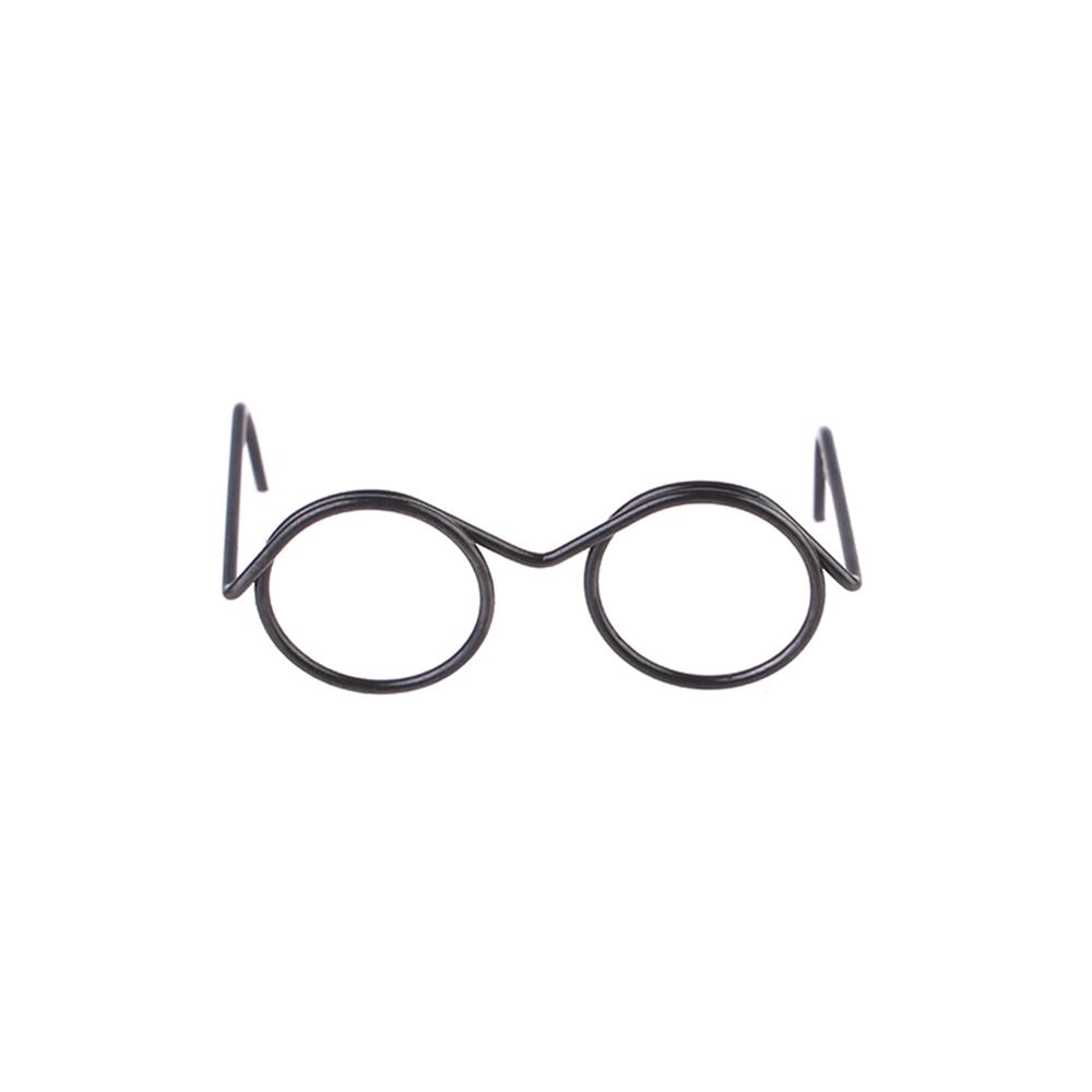 5PCS Doll Accessories Alloy Cute Black Round Frame Lensless Doll Glasses
