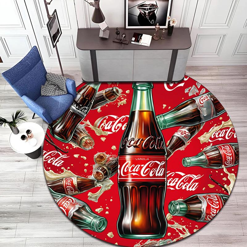 Christmas Gift Halloween Theme Bear Truck Coca Cola Round Carpet Soft Home Decoration Corridor Table and Chair Anti Slip Outdoor Floor Mat Carpet H14