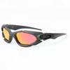 Occhiali da sole polarizzati con montatura dorata stile europeo e americano X Metal occhiali da sole sportivi da esterno futuristici per ciclismo 8001